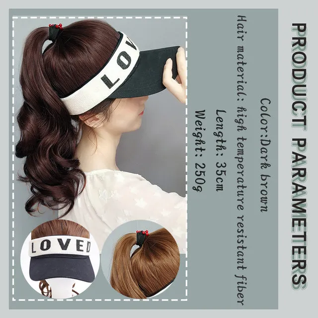 Women Artificial Hair Summer Baseball Cap