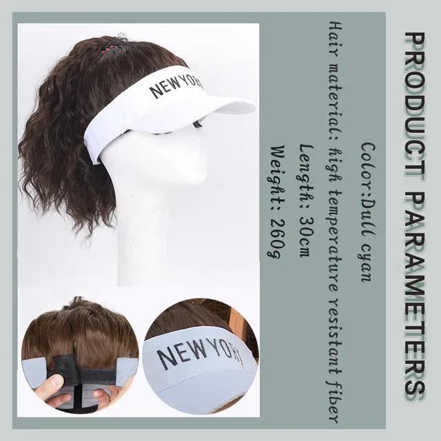 Women Artificial Hair Summer Baseball Cap