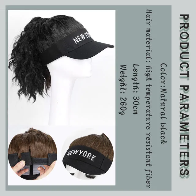 Women Artificial Hair Summer Baseball Cap