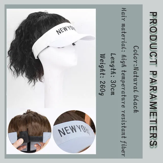 Women Artificial Hair Summer Baseball Cap