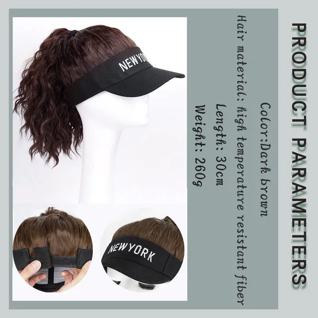 Women Artificial Hair Summer Baseball Cap