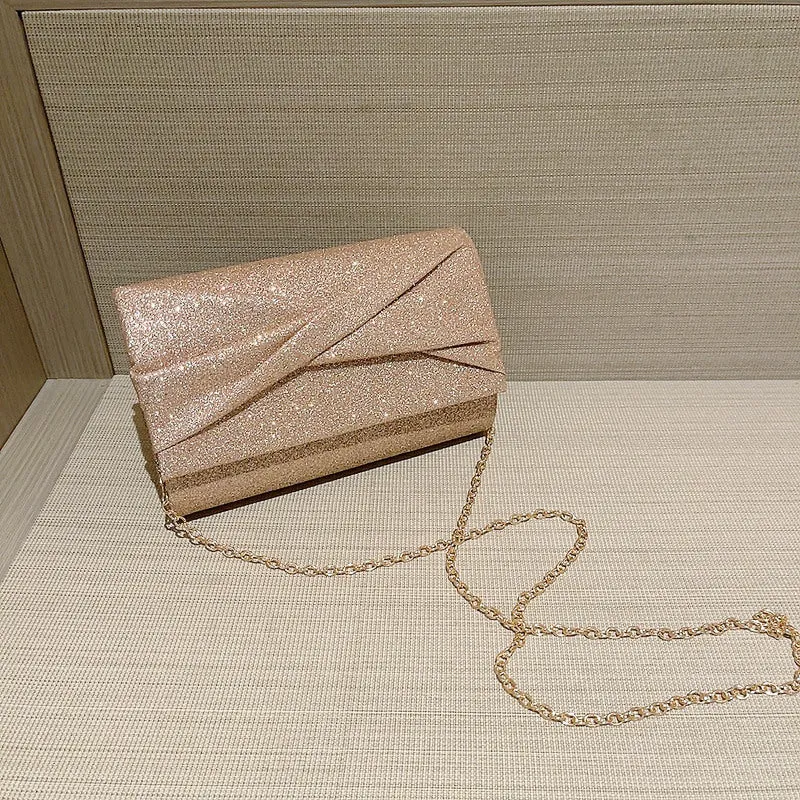 Women's Gold Fashion Envelope Clutch Bag