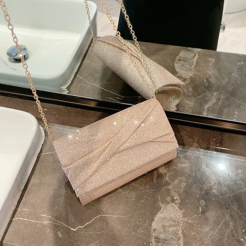 Women's Gold Fashion Envelope Clutch Bag
