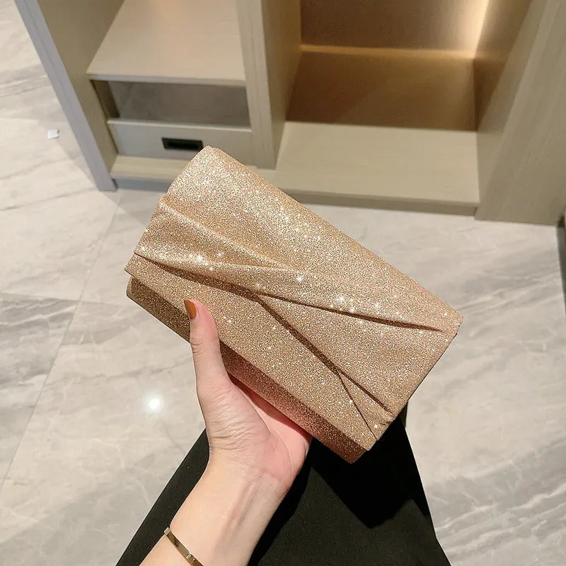 Women's Gold Fashion Envelope Clutch Bag